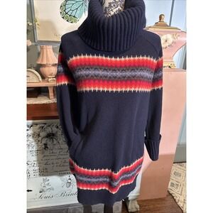 Gap Women's Lambs Wool Turtleneck Sweater Chunky Knit Apres Sz Small. Pockets.